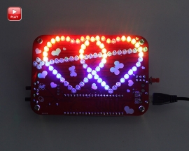 DIY Colorful RGB LED Double Heart-shaped Flashing Light Lamp with Music DIY Electronic Kits for Valentine's Gift Idea