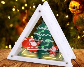 Christmas Soldering Project, Christmas Tree Soldering Kit With Triangular Acrylic Shell, DIY Electronics Kit LED Xmas Tree Santa Claus Snowman With Music for Xmas Decoration Creative Present Christmas Soldering Project, Christmas Tree Soldering Kit With Triangular Acrylic Shell, DIY Electronics Kit LED Xmas Tree Santa Claus Snowman With Music for Xmas Decoration Creative Present