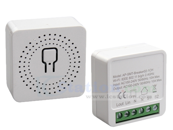 AC220V Smart WiFi Disyuntor Miniatura Disyuntor PA66-DSM Conchas Retardante  de Llama Soporte WiFi Teléfono Móvil APP Control Remoto (1P 40A)
