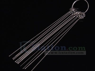 Stainless Steel Needle Set with 10Kinds PCB Via Hole Components Desoldering Tool 80mm 0.7-1.3mm