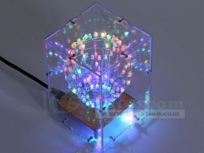 DIY Colorful RGB Flashing LED Cube Ball Light Remote Control Spherical Spectrum Light Lamp with Acrylic Case