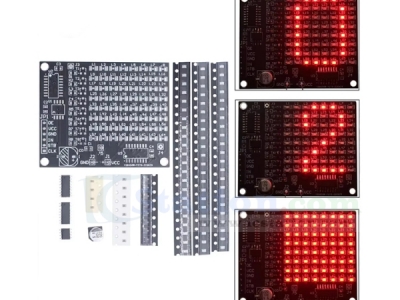 DIY Electronic Kit 64 SMD LED Dot Matrix Display Advertising Screen Number SMD Soldering Practice Kit