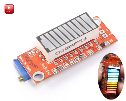 4 Colors Electricity Quantity Display Module Battery Capacity Display Tester Electricity Meter Indicator Module