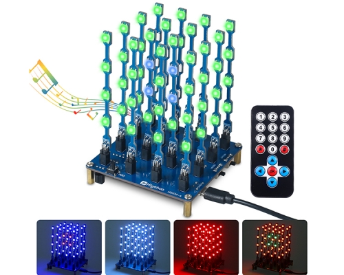 3D RGB LED Cube Soldering Practice Kit, ICSTATION Remote Control WS2812B SMD RGB Light Soldering Project Kit with 9 Lighting Modes and Music, DIY Electronics Kit for High School STEM Education Party Present 3D RGB LED Cube Soldering Practice Kit, ICSTATION Remote Control WS2812B SMD RGB Light Soldering Project Kit with 9 Lighting Modes and Music, DIY Electronics Kit for High School STEM Education Party Present