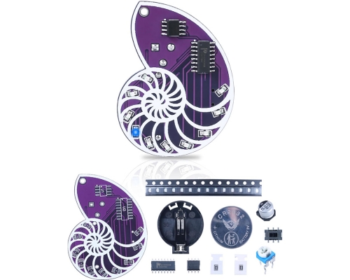Soldering Learning Kit, LED Seashell Design SMD SMT Learn to Solder Kit, Ideal for Soldering Practice Learning and Wearable Decorative Pendant