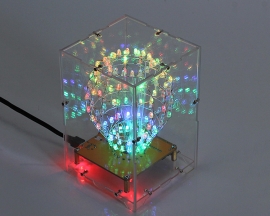 DIY Colorful RGB Flashing LED Cube Ball Light Remote Control Spherical Spectrum Light Lamp with Acrylic Case