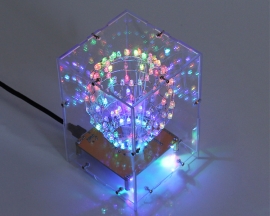 DIY Colorful RGB Flashing LED Cube Ball Light Remote Control Spherical Spectrum Light Lamp with Acrylic Case