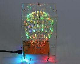 DIY Colorful RGB Flashing LED Cube Ball Light Remote Control Spherical Spectrum Light Lamp with Acrylic Case