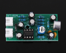 DC 9V-15V Adjustable Audio Monitoring Capacitive Microphone Amplifier Board MIC Auto Gain Control Voice Module