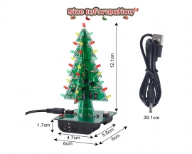 DIY Kit 3D Christmas Tree Kit with 3 Colors Red/Green/Yellow Flashing LED for Electronics Soldering Practice Xmas Fun Gift DC 5V