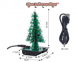 DIY 7 Colors 3D Xmas Tree Kit RGB Flashing LED Circuit Kit Colorful Christmas Tree Kit for Soldering Practice for Christmas Eve Gift