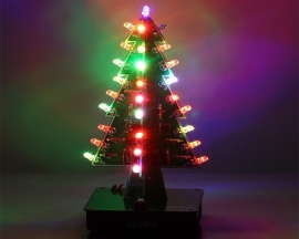 DIY 7 Colors 3D Xmas Tree Kit RGB Flashing LED Circuit Kit Colorful Christmas Tree Kit for Soldering Practice for Christmas Eve Gift