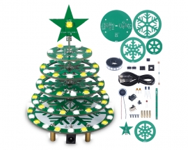 SMD Soldering Practice Kit, Christmas Tree Kit Soldering Projects, DIY Xmas Tree Kits with RGB LEDs Light Music for Christmas Decoration STEM Education Electronics Learning