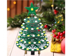 SMD Soldering Practice Kit, Christmas Tree Kit Soldering Projects, DIY Xmas Tree Kits with RGB LEDs Light Music for Christmas Decoration STEM Education Electronics Learning