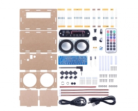 DIY Bluetooth-Compatible Speaker Kit, Recording Function FM Radio Soldering Practice Kit with LED Spectrum, TF/AUX/Bluetooth/USB Support, Remote Control Speaker Soldering Project for Indoor/Outdoor Use