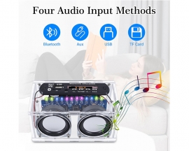 DIY Bluetooth-Compatible Speaker Kit, Recording Function FM Radio Soldering Practice Kit with LED Spectrum, TF/AUX/Bluetooth/USB Support, Remote Control Speaker Soldering Project for Indoor/Outdoor Use