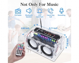 DIY Bluetooth-Compatible Speaker Kit, Recording Function FM Radio Soldering Practice Kit with LED Spectrum, TF/AUX/Bluetooth/USB Support, Remote Control Speaker Soldering Project for Indoor/Outdoor Use