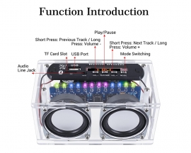 DIY Bluetooth-Compatible Speaker Kit, Recording Function FM Radio Soldering Practice Kit with LED Spectrum, TF/AUX/Bluetooth/USB Support, Remote Control Speaker Soldering Project for Indoor/Outdoor Use