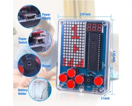 DIY Game Machine Soldering Practice Kit, Soldering Project Kit with Four Retro Games, Brightness Adjustable Music Switch Game Kit for High School STEM Education Electronics Learning