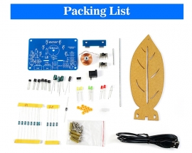 ICStation Soldering Practice Kit, Electromagnetic Swing Soldering Project Leave Shape Pendulum Needle Solering Kit with LED Light Electronics Kit for High School Student STEM Education