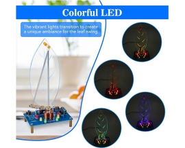 ICStation Soldering Practice Kit, Electromagnetic Swing Soldering Project Leave Shape Pendulum Needle Solering Kit with LED Light Electronics Kit for High School Student STEM Education