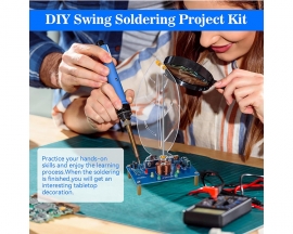 ICStation Soldering Practice Kit, Electromagnetic Swing Soldering Project Leave Shape Pendulum Needle Solering Kit with LED Light Electronics Kit for High School Student STEM Education