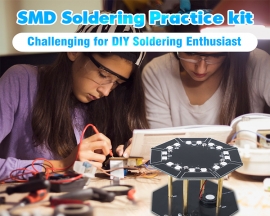 DIY Electronic Music Drum Soldering Practice Kit, Touch Sensing SMD Soldering Project Kit with 7 String Lyre Harp, Ideal STEM Project for College High School Education, Competitions and Gifts