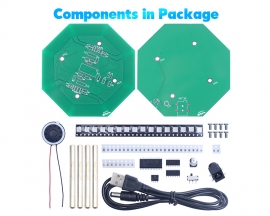 DIY Touch Sensing Electronic Music Drum Kit with 7 String Lyre Harp, SMD Soldering Practice Kit, STEM Project for College High School Education Competitions and Gifts