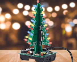 DIY Kit Red Yellow Blue Flash LED Sound Control Christmas Tree LED Kit Audio Flashing Light Soldering Training Kit