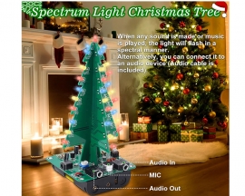 DIY Kit Red Yellow Blue Flash LED Sound Control Christmas Tree LED Kit Audio Flashing Light Soldering Training Kit