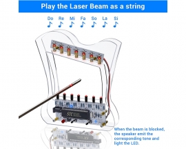 DIY Kit Laser Electronic Piano with Music, Electronic Harp Instruments Soldering Projects, Fun DIY Soldering Kits for Learning Electronic and Christmas/Birthday Gift