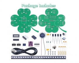 SMD Soldering Practice Kit, Gesture Control LED Light Board Game Soldering Project Kit, Flower Shaped Electronic DIY Kit for College High School STEM Education and Christmas Decoration Gifts