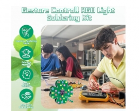 SMD Soldering Practice Kit, Gesture Control LED Light Board Game Soldering Project Kit, Flower Shaped Electronic DIY Kit for College High School STEM Education and Christmas Decoration Gifts