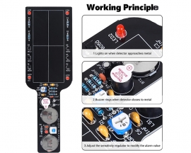 Soldering Practice Kit, Handheld Metal Detector DIY Kit for Beginners, DC 3V-5V Non-Contact Sensor Electronic Kit for Family Project School STEM Education Training Learning