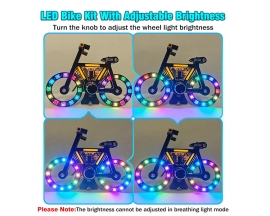 DIY Soldering Project, ICStation Bicycle Soldering Practice Kit With SMD RGB LED Lights Knob Control, DIY Bike Kit With LED Filament Brightness Adjustable for STEM Education Creative Present Desk Decoration