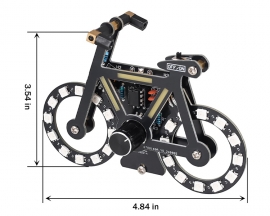 DIY Soldering Project, ICStation Bicycle Soldering Practice Kit With SMD RGB LED Lights Knob Control, DIY Bike Kit With LED Filament Brightness Adjustable for STEM Education Creative Present Desk Decoration