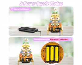 ICStation Cake Tower Soldering Practice Kit, 6-Layer Round Cake Tower With LED Lights, Happy Birthday Music DIY Cupcake Tree Tower Soldering Project Kits for STEM Education Creative Gift