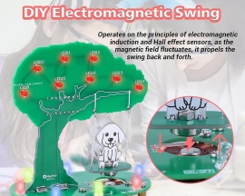 ICStation Electromagnetic Swing Soldering Kit, DIY Swing Puppy with RGB LED Lights Tree Soldering Practice Kit for STEM Education Creative Present Desk Ornament