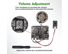 ICStation Rechargeable Voice Module, Downloadable Sound Module with 8MB Memory Push Button Control Sound Chip for DIY Personalized Voice Recording Birthday Gift