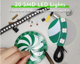 Soldering Learning Kit, ICSTATION SMD WS2812B RGB LED Light Soldering Practice Kit With Knob Adjustable Light Mode and Flashing Speed SMT Soldering Project for STEM Education