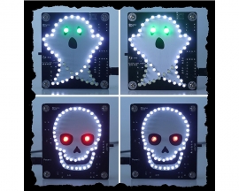 DIY Soldering Practice Kit, Skull Ghost LED Light Soldering Project with Music and Power Switch for Halloween Decoration STEM Education