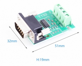 TTL UART to RS232 Bus Converter RS232 to UART Data Analyzer DB9 Male Socket