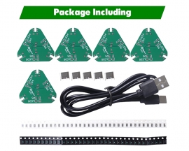 SMD Soldering Practice Kit, 5PCS Triangle Splicable Creative PCB with Flashing LED Light DIY Soldering Project for STEM Education Learning Desktop Decoration